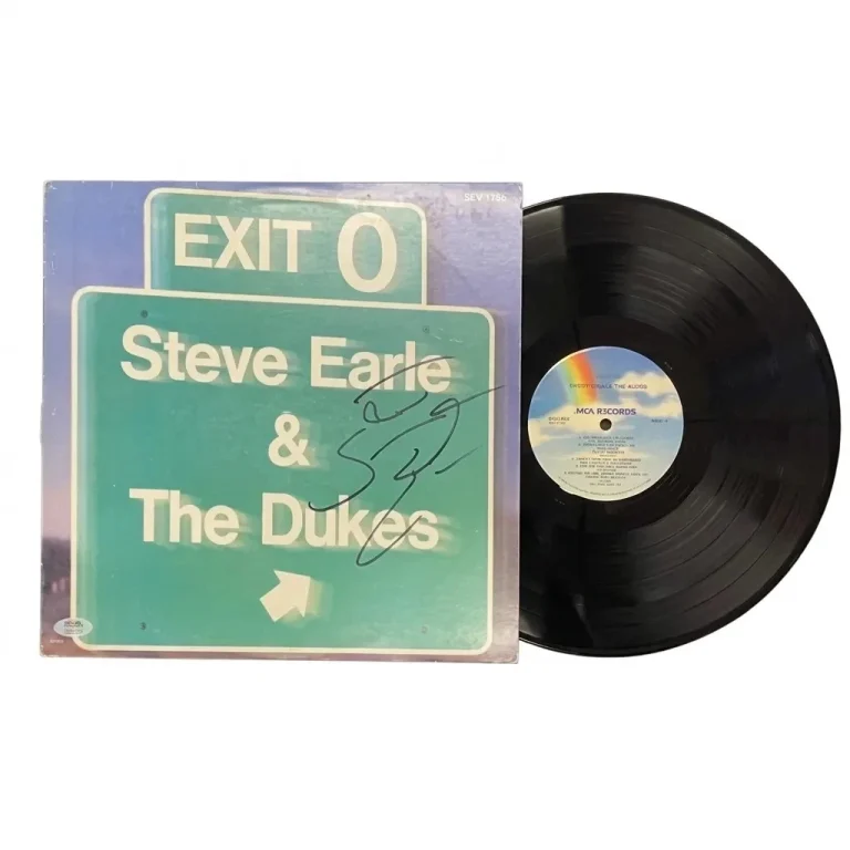 Steve Earle Signed Exit 0 Vinyl PSA Album Autographed