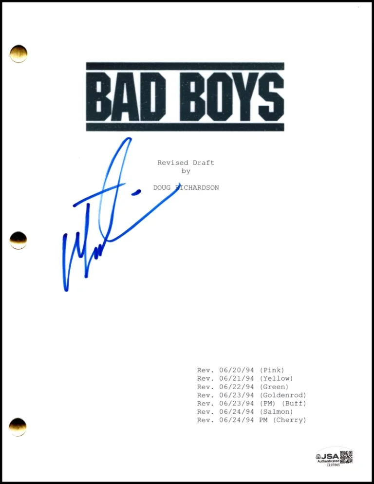 Martin Lawrence Signed Autograph Bad Boys Movie Script Screenplay w/ JSA COA