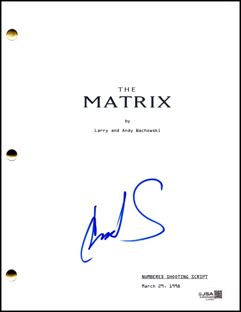 Chad Stahelski Signed Autograph The Matrix Full Movie Script Screenplay JSA COA