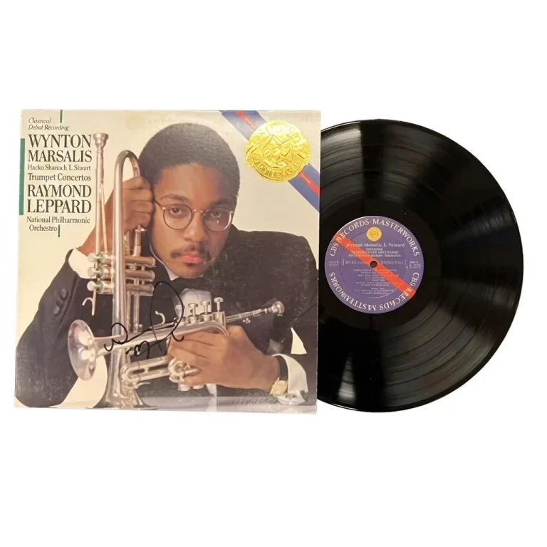 Wynton Marsalis Signed Trumpet Concertos Vinyl PSA Album Autographed