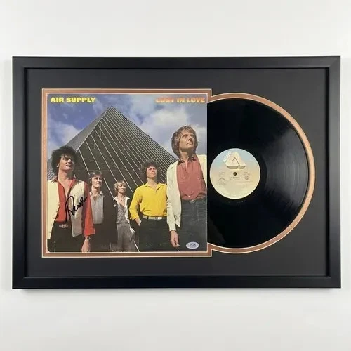 Russell Hitchcock Signed Lost in Love Custom Framed Vinyl PSA Album Autographed