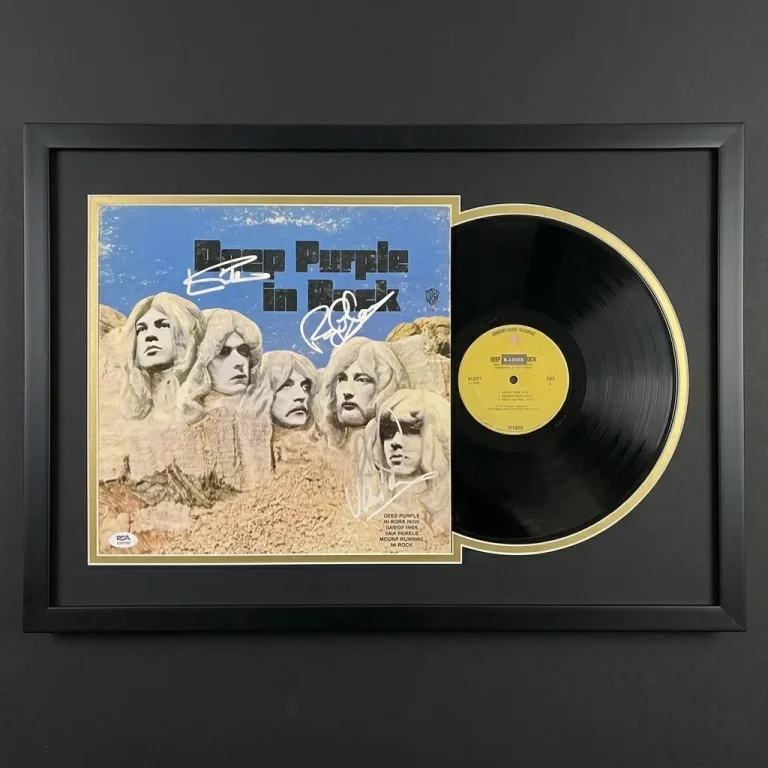 Ian Gillan,Roger Glover,Ian Paice Signed Deep Purple Custom Framed Vinyl  PSA