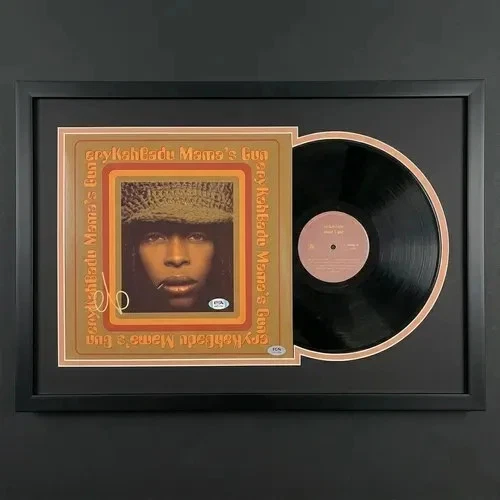 Erykah Badu Signed Mama’s Gun Custom Framed Vinyl PSA Album Autographed