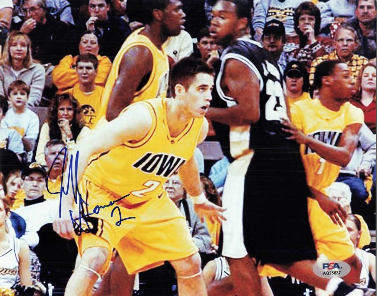 Jeff Horner Iowa Hawkeyes Signed Basketball Photo PSA