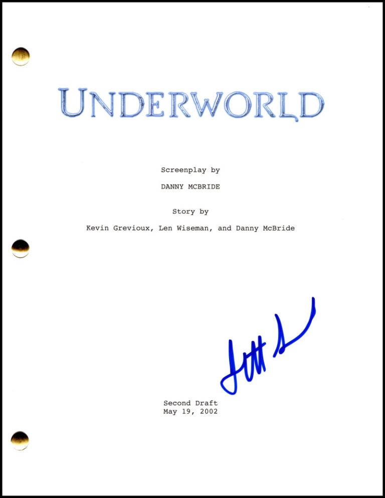 Scott Speedman Signed Autograph Underworld Full Movie Script Screenplay - Corvin