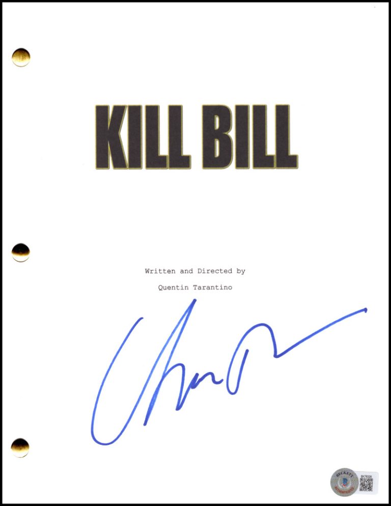 Uma Thurman Signed Autograph Quentin Tarantino 's Kill Bill Movie Script Beckett