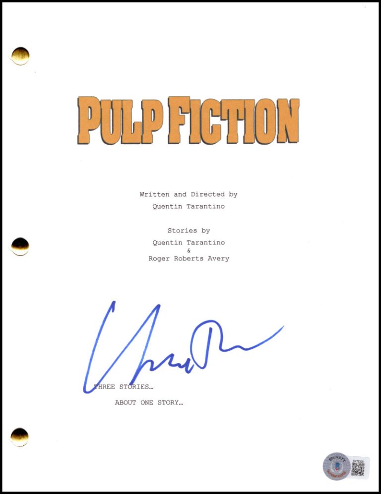 Uma Thurman Signed Autograph Quentin Tarantino 's Pulp Fiction Script w/ BAS COA
