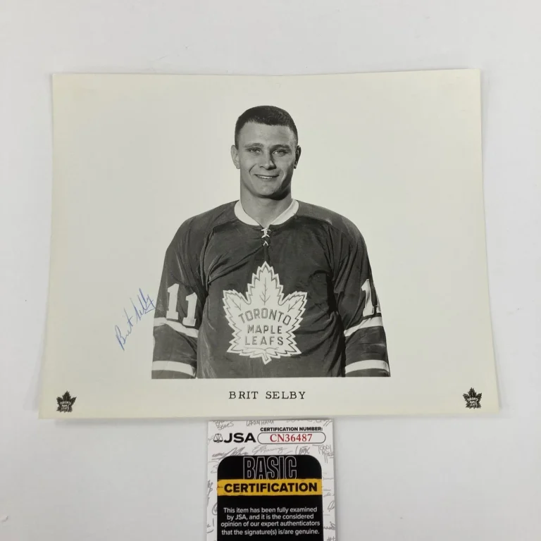 Brit Selby Signed 1960's Toronto Maple Leafs Team Issued Photo JSA COA