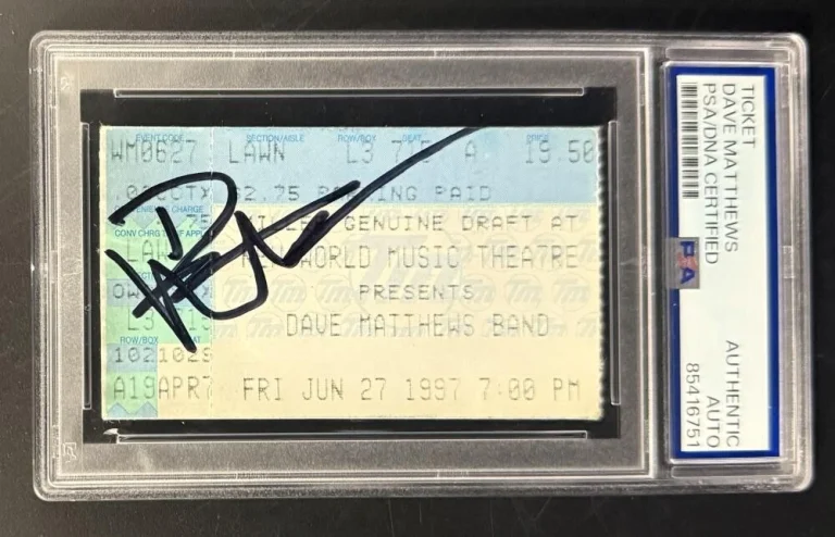 Dave Matthews Band Signed Autograph Rare PSA/DNA COA Slab 1997 Original Ticket