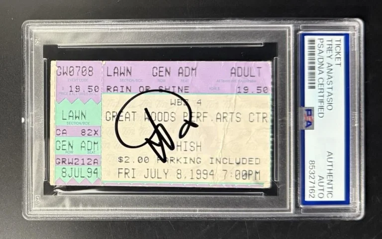 Trey Anastasio Signed Autograph Phish PSA/DNA COA Slab Great Woods 1994 Ticket
