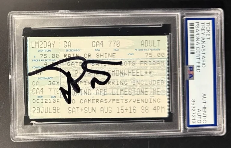 Trey Anastasio Signed Autograph Phish PSA/DNA COA Slab Lemonwheel 1998 Ticket B