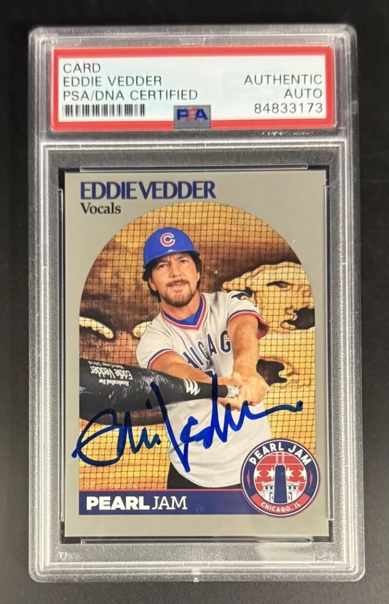 Eddie Vedder Pearl Jam Signed Autograph PSA/DNA COA Slab Rare Cubs Trading Card