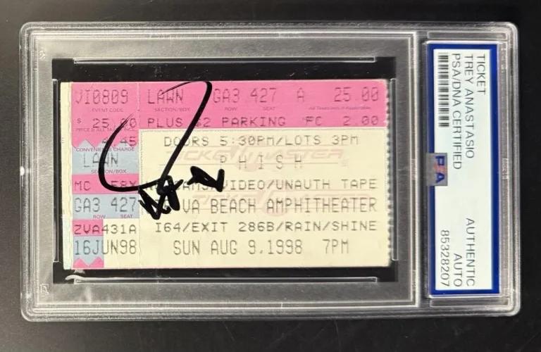 Trey Anastasio Signed Autograph Phish PSA/DNA COA Slab Virginia Beach '98 Ticket