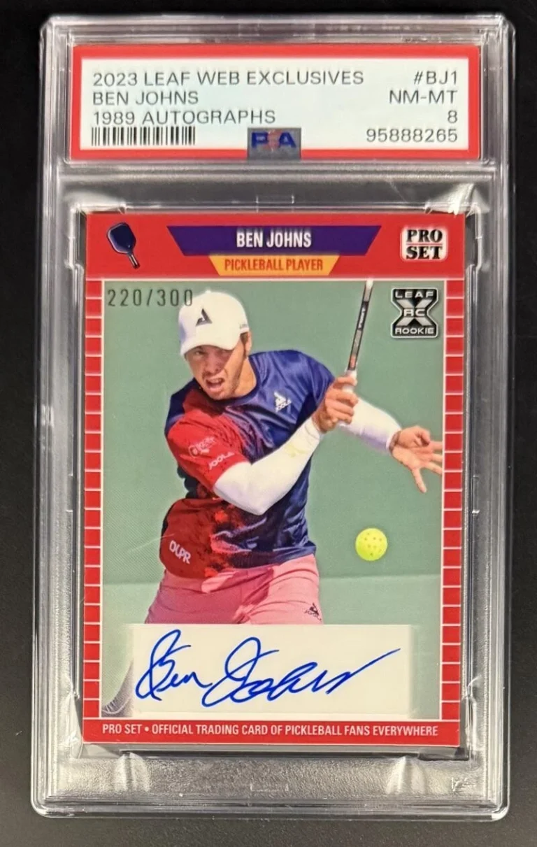Ben Johns Signed Autograph PSA/DNA Leaf Web Pickleball Rookie Card - NM MINT 8