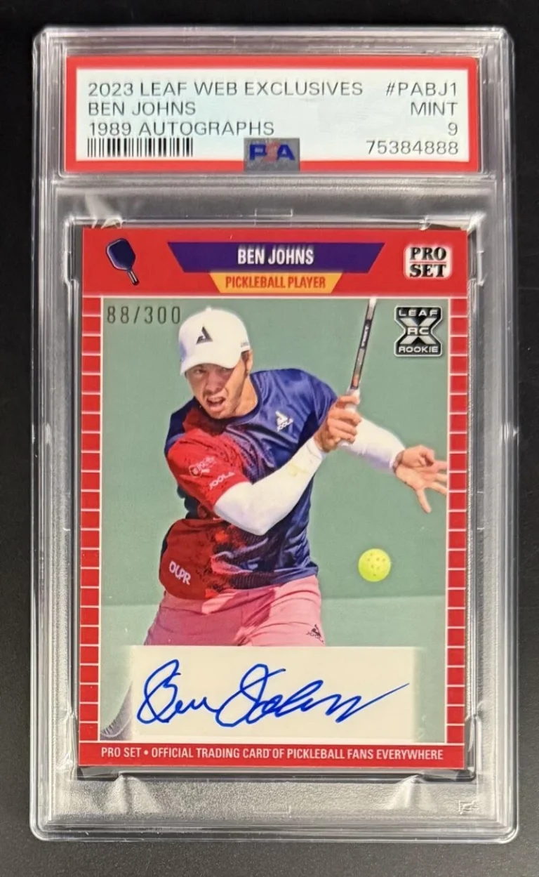 Ben Johns Signed Autograph PSA/DNA Leaf Web Pickleball Rookie Card 88/200 MINT 9