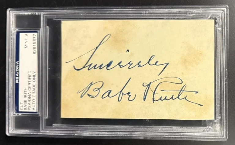 Babe Ruth Signed Autograph PSA/DNA Cut - New York Yankees Baseball MINT 9 AUTO