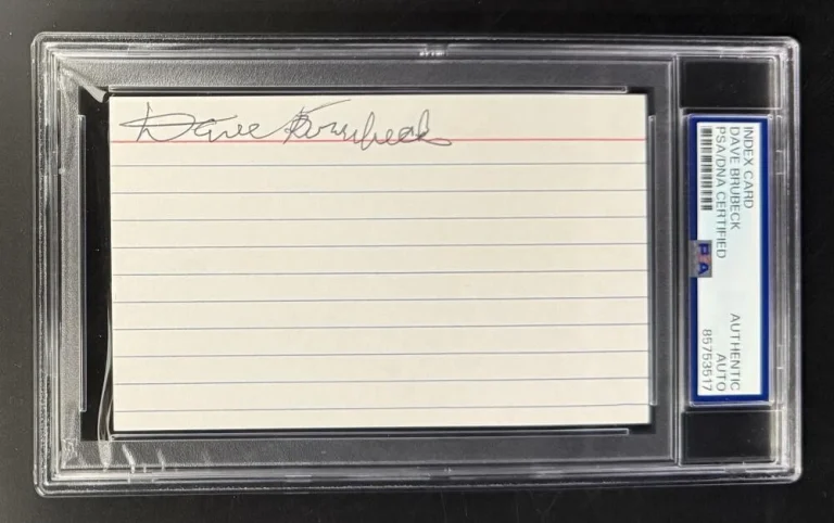 Dave Brubeck Signed Full Autograph PSA/DNA COA Slabbed Cut Note Card Jazz Legend