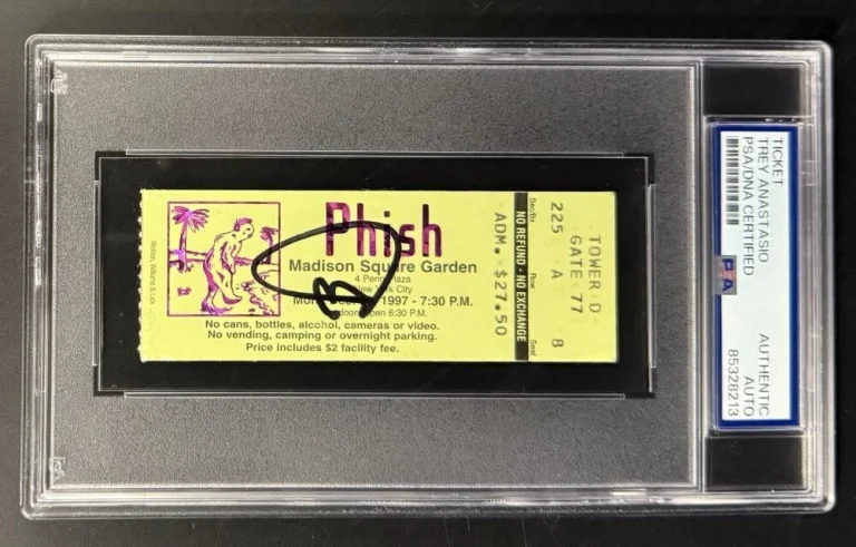 Trey Anastasio Phish Signed Autograph PSA/DNA COA Slabbed MSG '97 Pollock Ticket