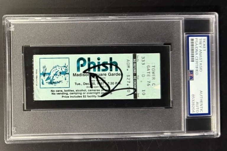 Trey Anastasio Phish Signed Autograph PSA/DNA COA Slabbed NYE '97 Pollock Ticket