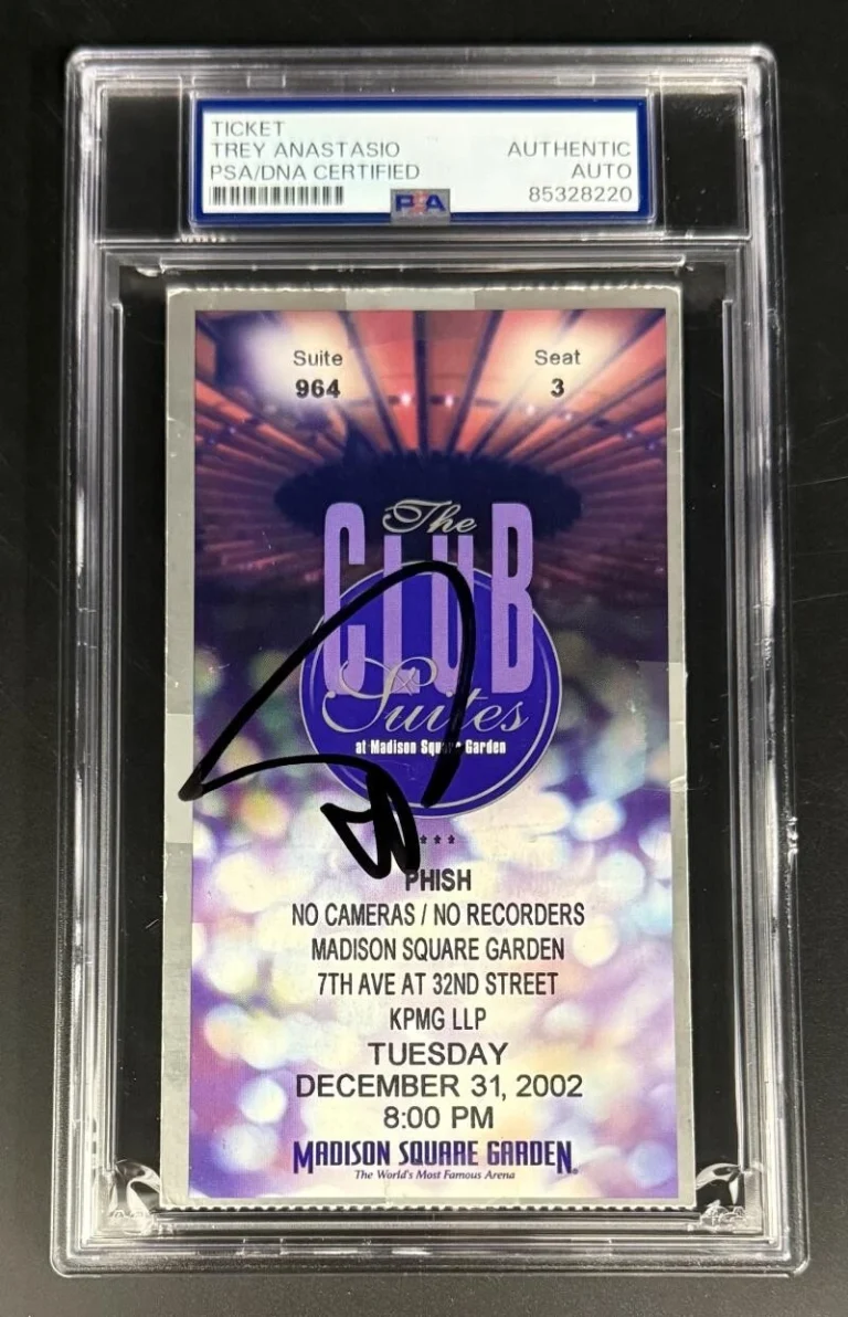 Trey Anastasio Phish Signed Autograph PSA/DNA COA Slabbed 2002 NYE Suite Ticket