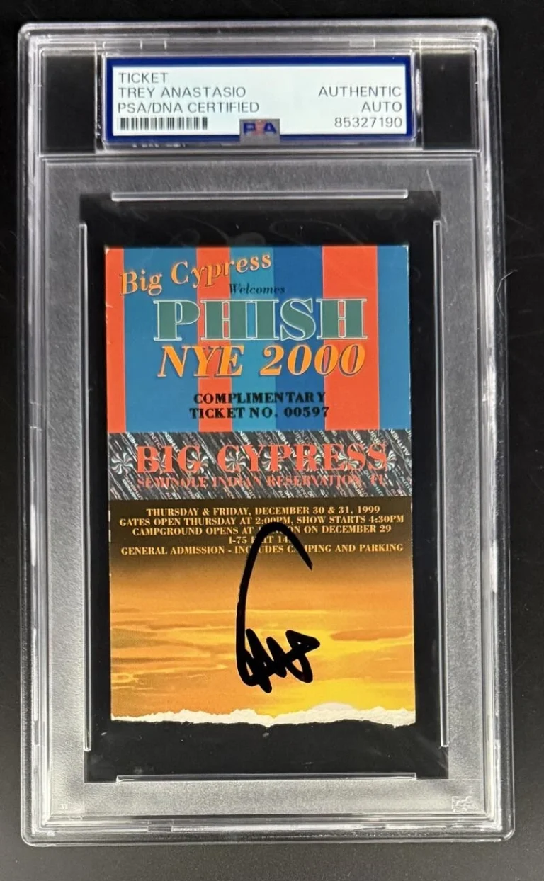 Trey Anastasio Phish Signed Autograph PSA/DNA COA Slabbed NYE 2000 VIP Ticket