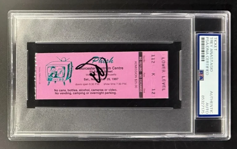 Trey Anastasio Signed Autograph PSA/DNA COA Slab Boston '97 Pollock Ticket Phish