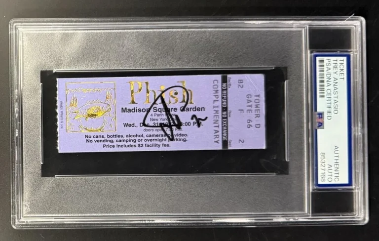 Trey Anastasio Signed Autograph PSA/DNA COA Slab New Years Pollock Ticket Phish