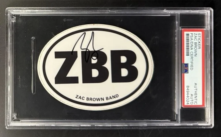 Zac Brown Signed Autograph PSA/DNA Slabbed ZBB Band Logo Sticker Country Music