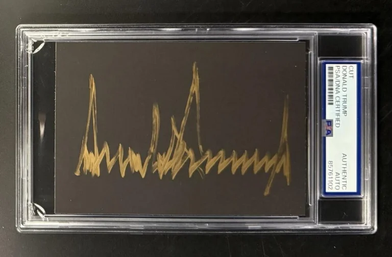 President Donald Trump Signed Autograph PSA/DNA Slabbed Gold Full Signature Cut
