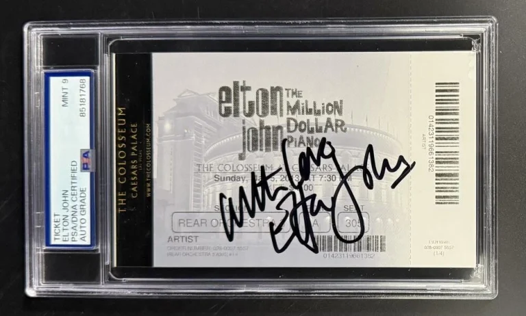 Elton John Signed Autograph PSA/DNA COA Slab Mint 9 Million Dollar Vegas Ticket