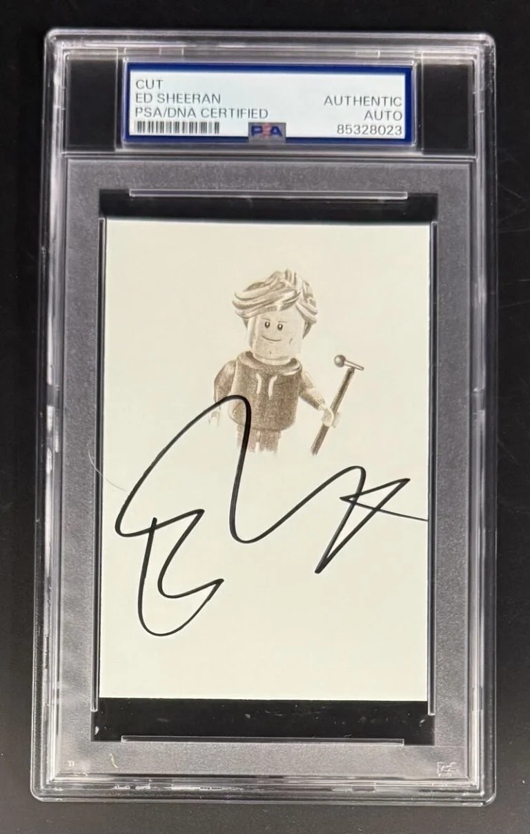 Ed Sheeran Signed Autograph PSA/DNA COA Slabbed Full Signature Cut Card A