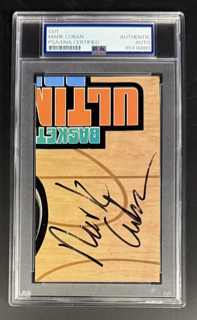 Mark Cuban Signed PSA/DNA Slabbed Cut w/ Full Every Letter Autograph Dallas Mavs