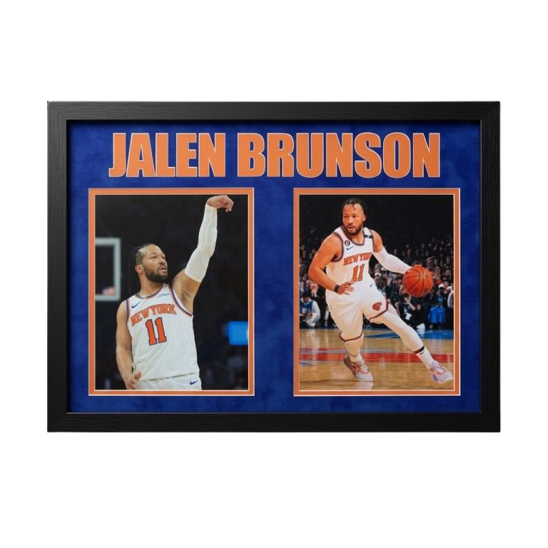 Jalen Brunson Custom Framed New York Knicks Display
