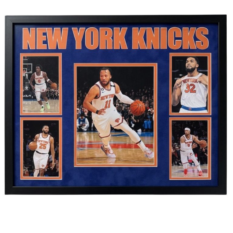New York Knicks Core Five Framed Display Brunson Bridges Towns Hart Anunoby