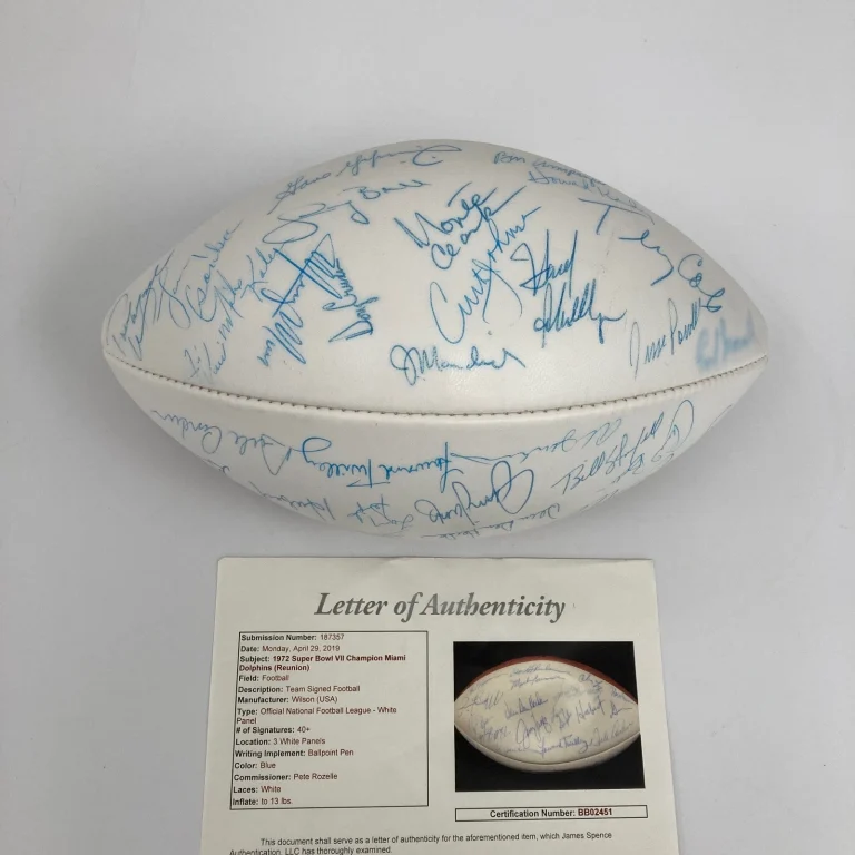 1972 Miami Dolphins Super Bowl Champs Team Signed Wilson Football 40+ Sigs JSA
