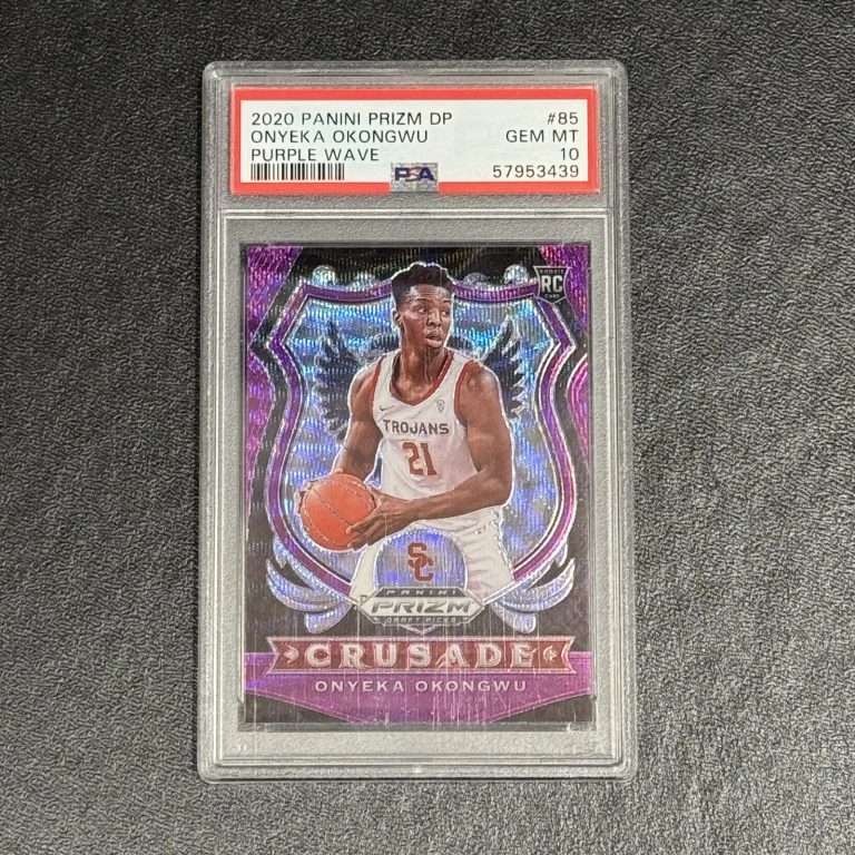 2020 Panini Prizm Draft Picks Purple Wave#85 Onyeka Okongwu PSA 10
