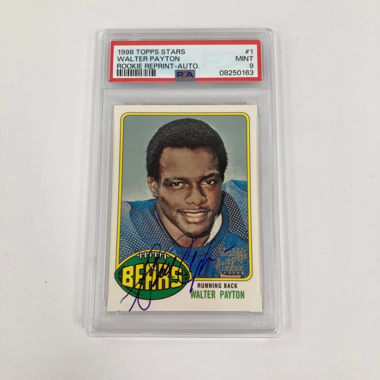 1998 Topps Stars Walter Payton Signed 1976 Rookie RC PSA 9 MINT