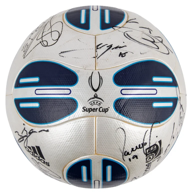 Lionel Messi 2009 FC Barcelona UEFA Champions Team Signed Soccer Ball JSA COA