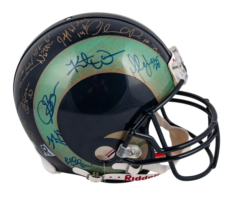 1999 St. Louis Rams Super Bowl Champs Team Signed Authentic Helmet Beckett COA