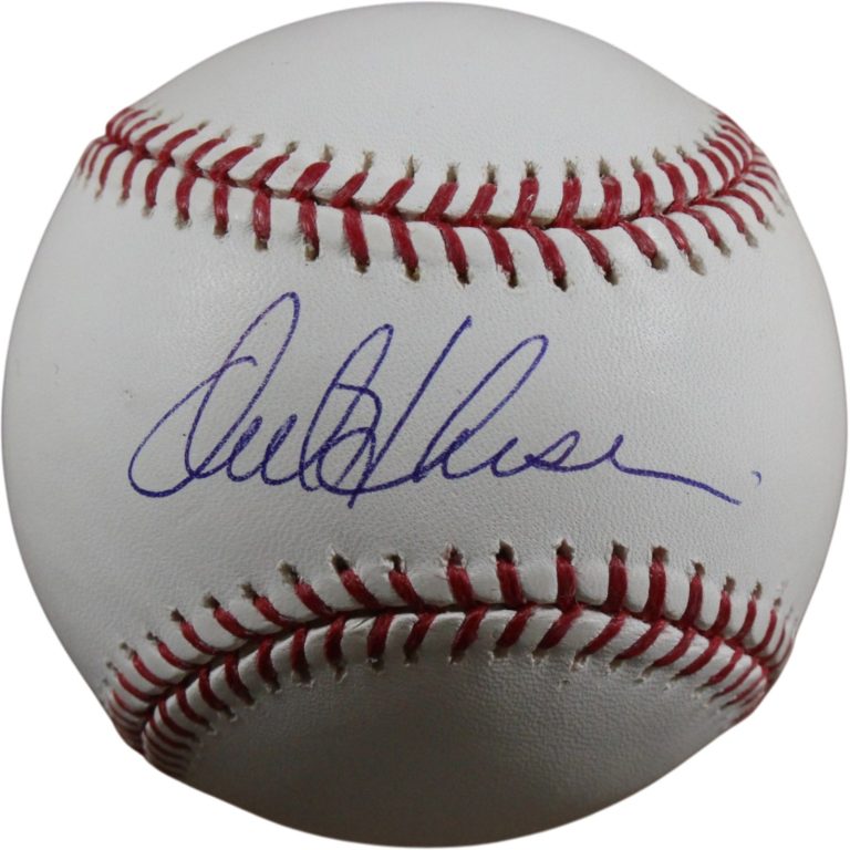 Orel Hershiser Autographed/Signed Los Angeles Dodgers OML Baseball Beckett 56504