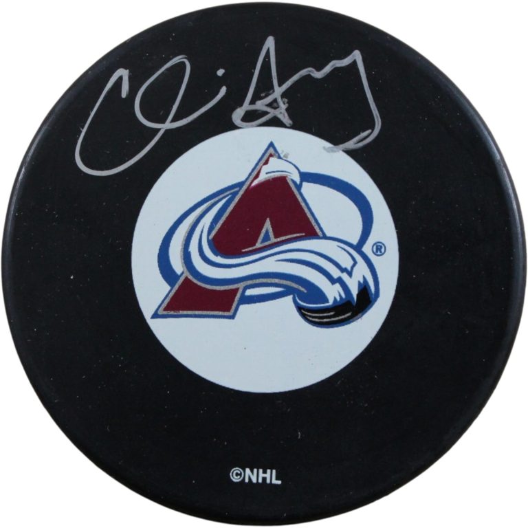 Chris Drury Autographed/Signed Colorado Avalanche Logo Puck Beckett 56515