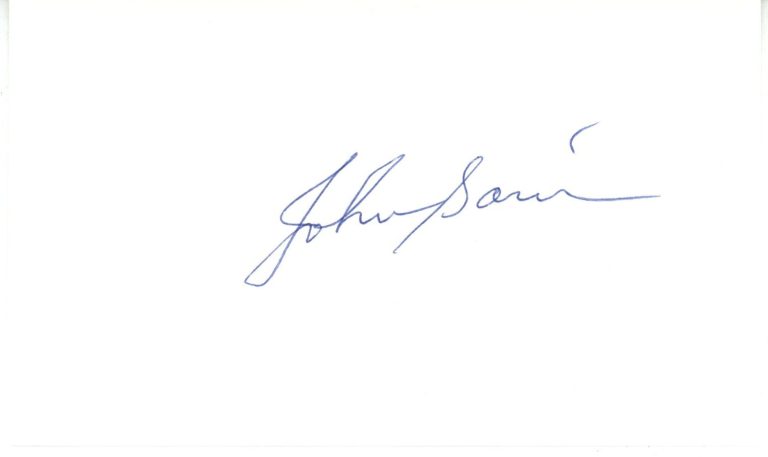 Johnny Sain Autographed/Signed Atlanta Braves Index Card Beckett 56523