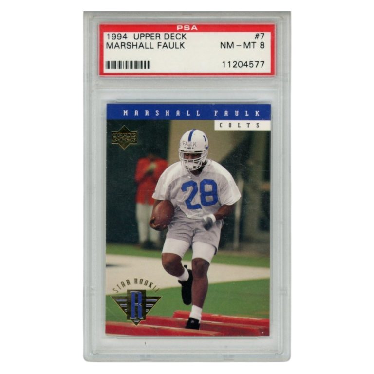 Marshall Faulk Indianapolis Colts 94 Upper Deck #7 PSA 8 Slab Trading Card 56583