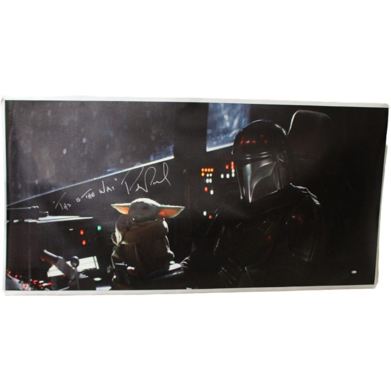 Pedro Pascal Autographed Mandalorian 36x48 Canvas This is The Way Beckett 56604