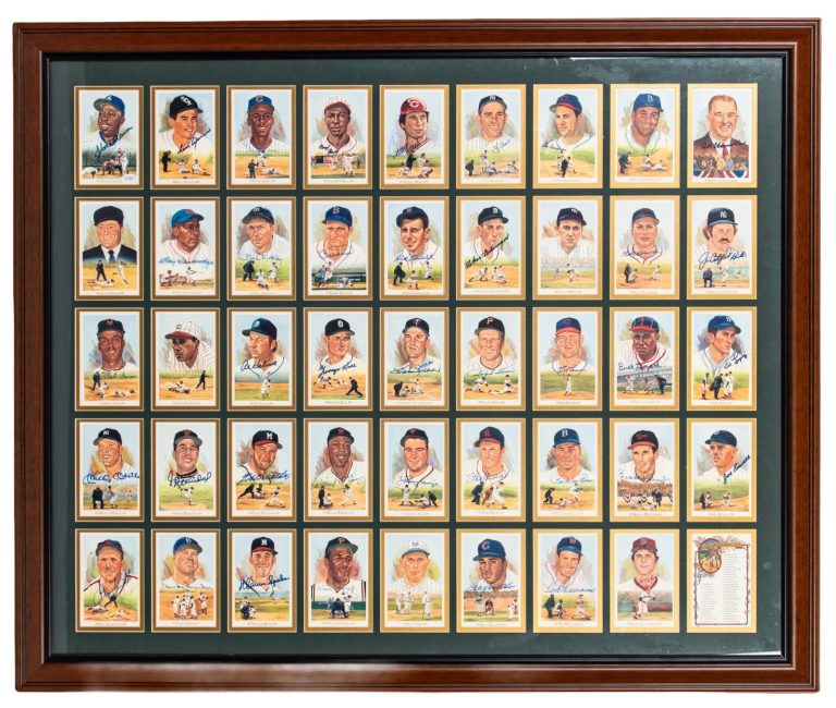 1989 Perez Steele Multi-Signed Uncut Sheet 39 Sig Mickey Mantle Ted Williams JSA