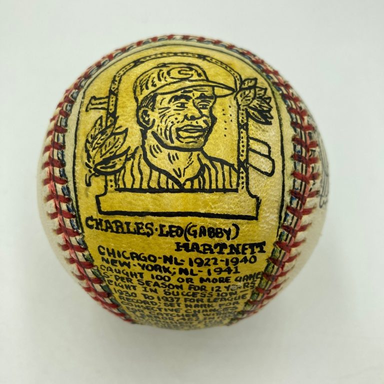 Gabby Hartnett Signed Hand Painted George Sosnak Folk Art Baseball