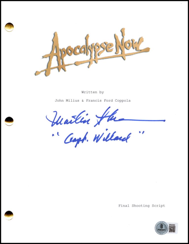Martin Sheen Signed Autograph Apocalypse Now Script Screenplay Beckett COA