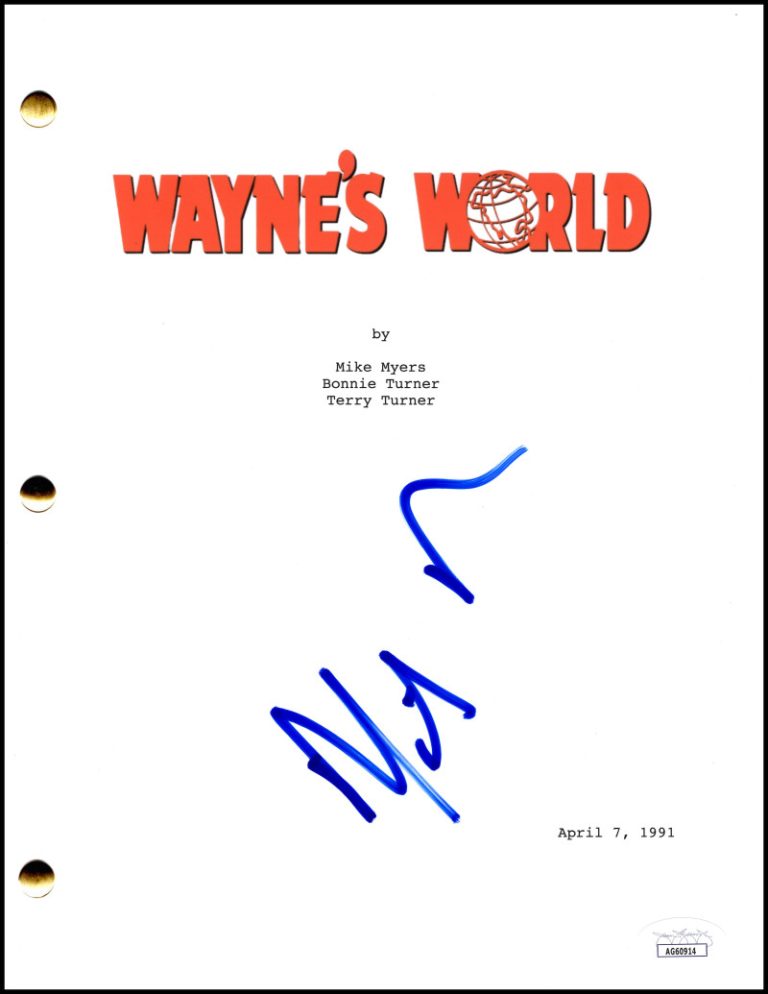 Mike Myers Signed Autograph Wayne's World Movie Script Screenplay w/ JSA COA