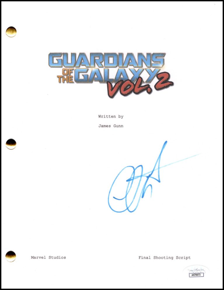 Chris Pratt Signed Autograph Guardians of the Galaxy 2 Script  Star-Lord JSA COA