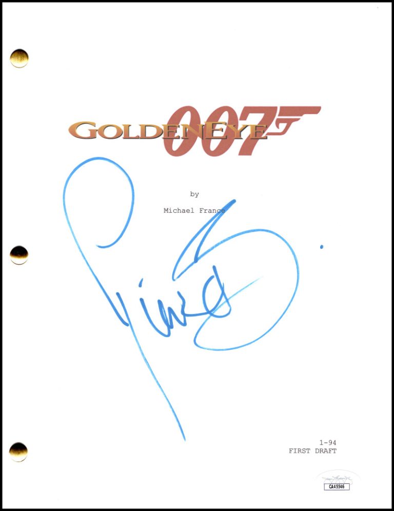 Pierce Brosnan Signed Autograph James Bond GoldenEye Script Screenplay - JSA COA
